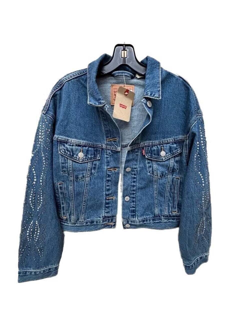 Levi's Women's Rhinestone Embellished Denim Trucker Jacket Size M